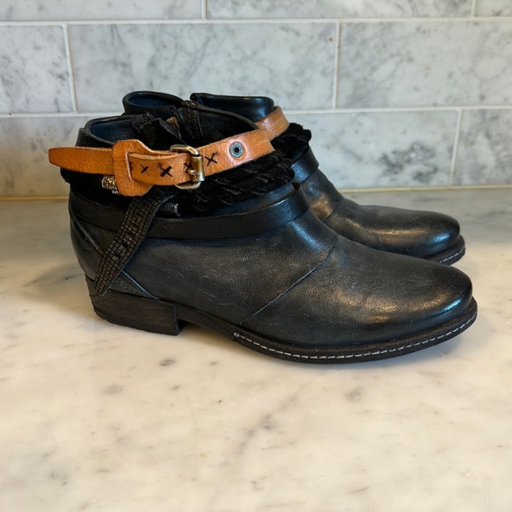 A.S.98 Black Ankle‎ Bootie Sz 36/6